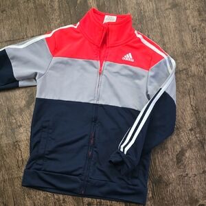ADIDAS Navy and Bright Red Colorblock Jacket Boys Sz 7